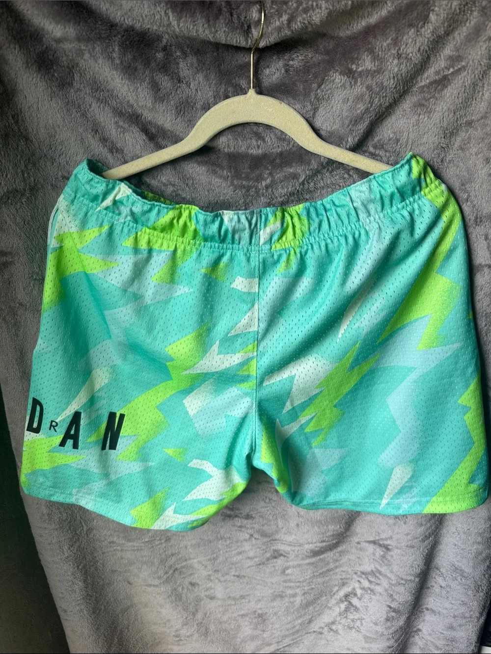 Aqua & Lime Athletic Shorts with JORDAN Logo